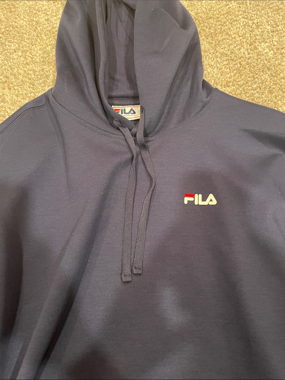 Fila Navy Pullover Hoodie with Small Logo - Picture 2 of 3